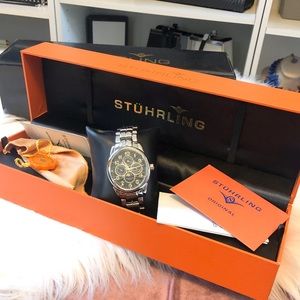 Stuhrling Aviator Calendar Ilver Pro Watch
